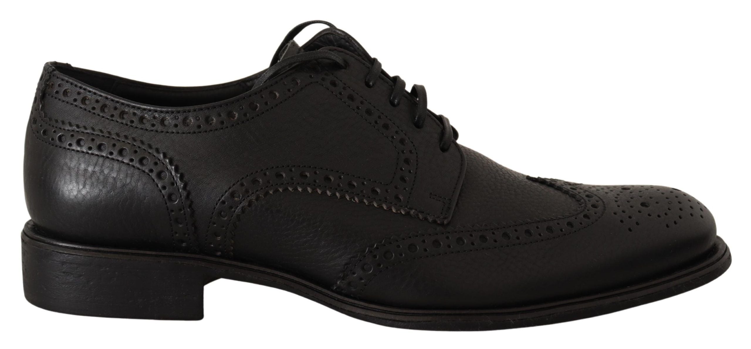 Dolce & Gabbana Black Leather Oxford Wingtip Formal Dress Shoes - Zeiniez