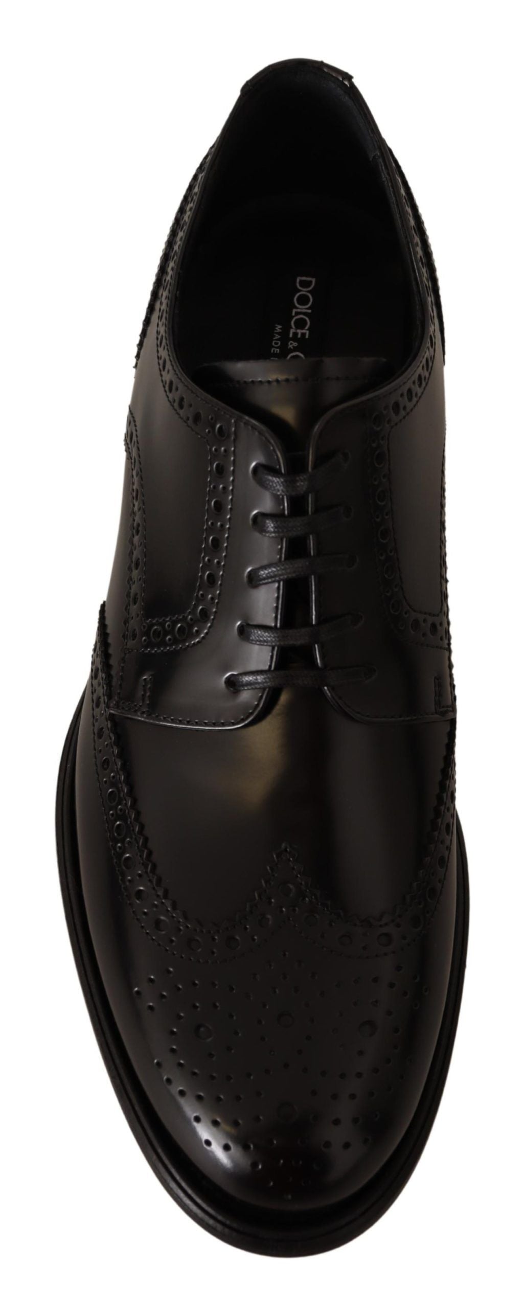 Dolce & Gabbana Black Leather Oxford Wingtip Formal Shoes - Zeiniez