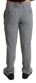 BENCIVENGA Gray Wool Checkered Dress Men Formal Trouser Pants - Zeiniez