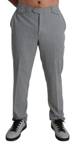 BENCIVENGA Gray Wool Checkered Dress Men Formal Trouser Pants - Zeiniez