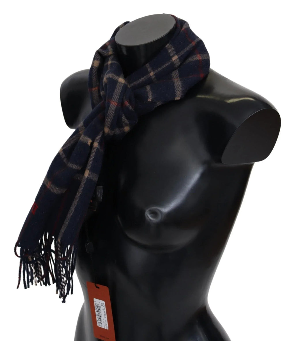 Missoni Black Checkered Unisex Neck Wrap Fringes Scarf - Zeiniez