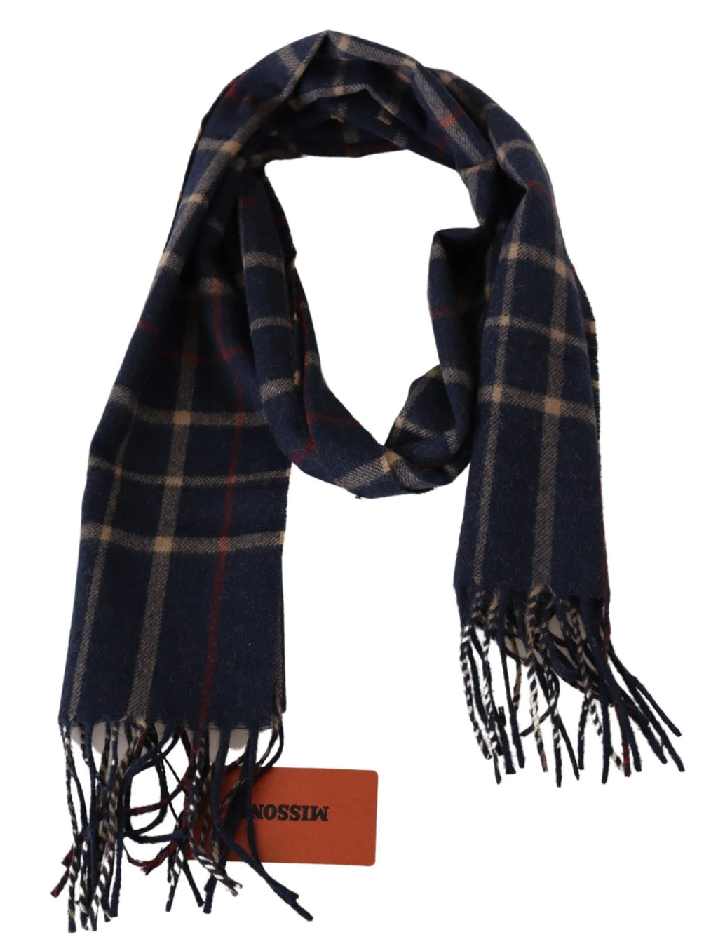 Missoni Black Checkered Unisex Neck Wrap Fringes Scarf - Zeiniez