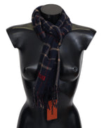 Missoni Black Checkered Unisex Neck Wrap Fringes Scarf - Zeiniez