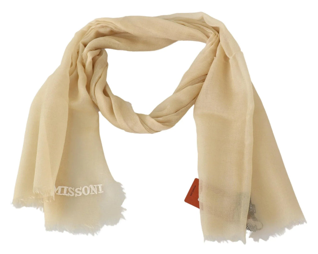 Missoni Beige Cashmere Unisex Neck Scarf - Zeiniez
