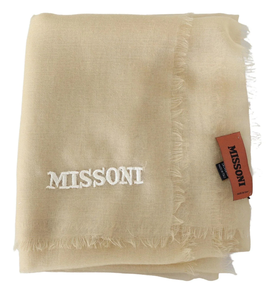 Missoni Beige Cashmere Unisex Neck Scarf - Zeiniez