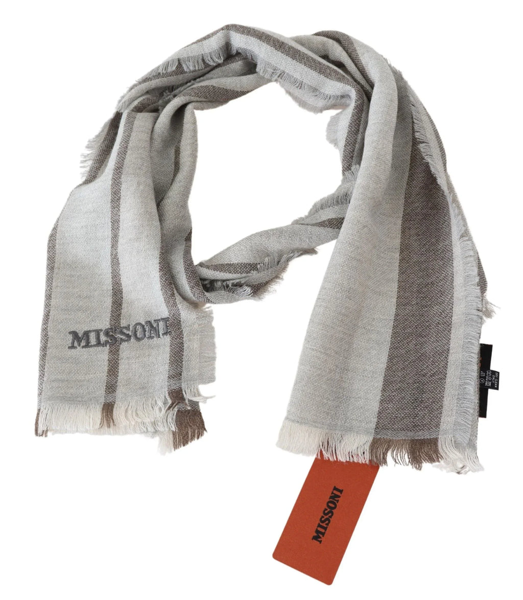 Missoni Multicolor Striped Wool Unisex Neck Wrap Scarf - Zeiniez