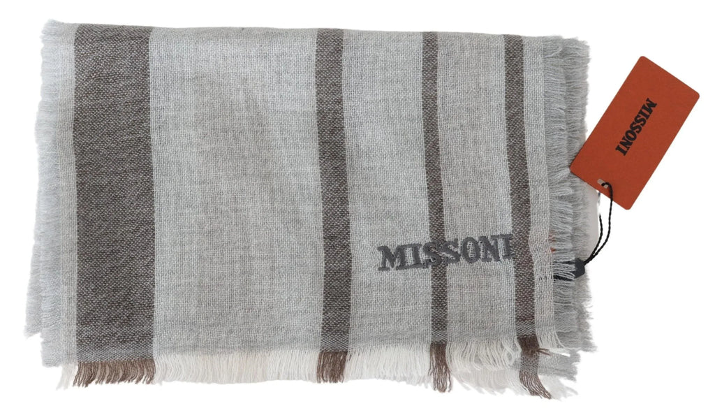 Missoni Multicolor Striped Wool Unisex Neck Wrap Scarf - Zeiniez