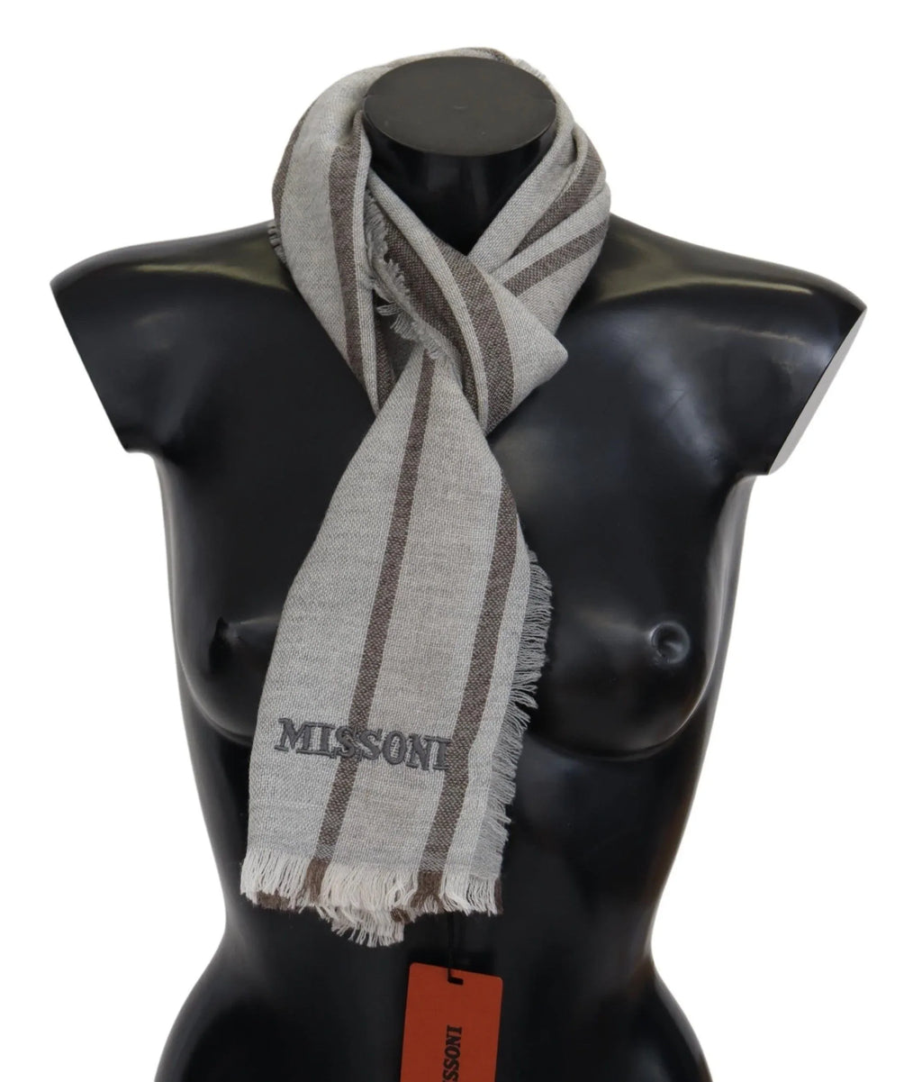 Missoni Multicolor Striped Wool Unisex Neck Wrap Scarf - Zeiniez