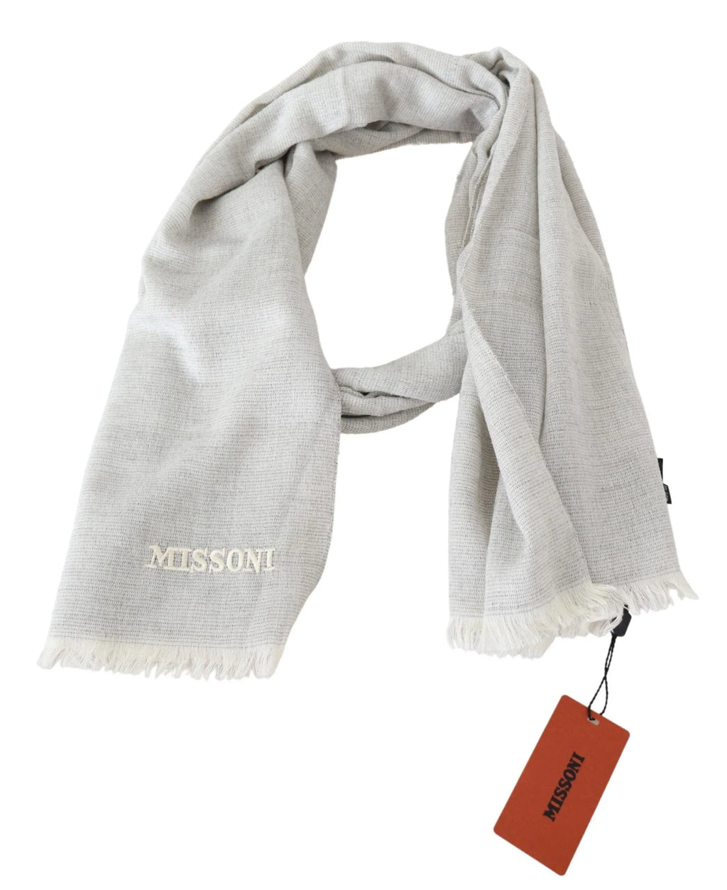 Missoni Gray Wool Knit Unisex Neck Wrap Scarf - Zeiniez