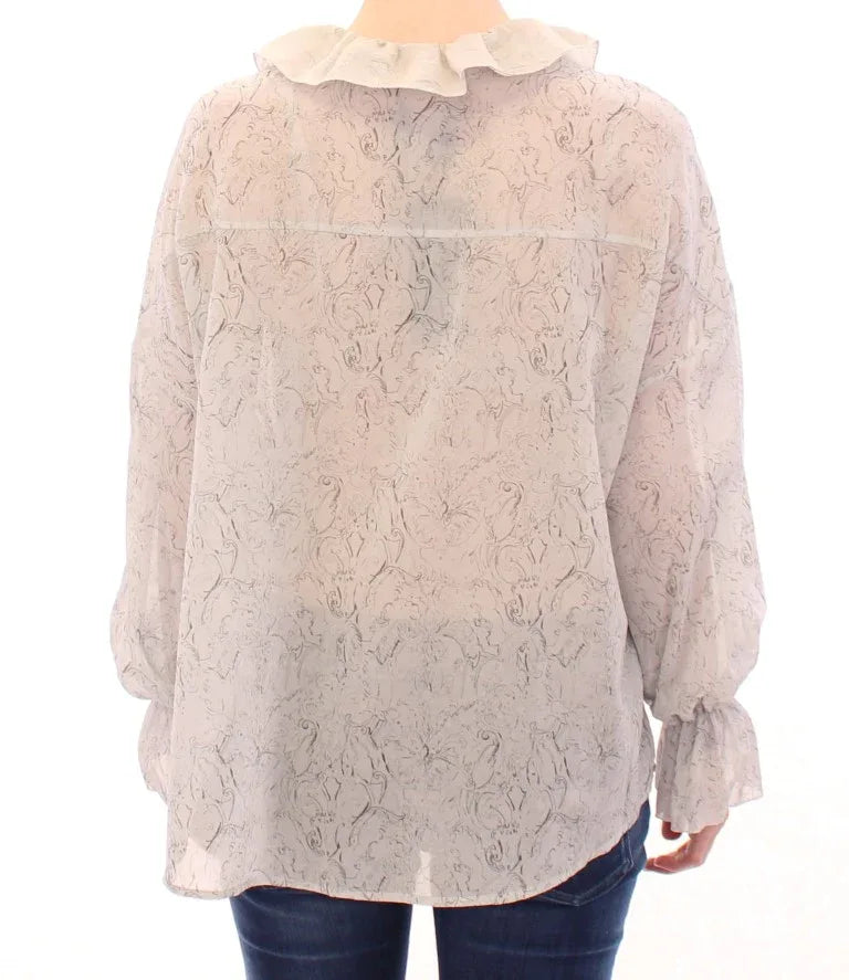 Vika Gazinskaya Blue Cotton Blouse Tunic - Zeiniez