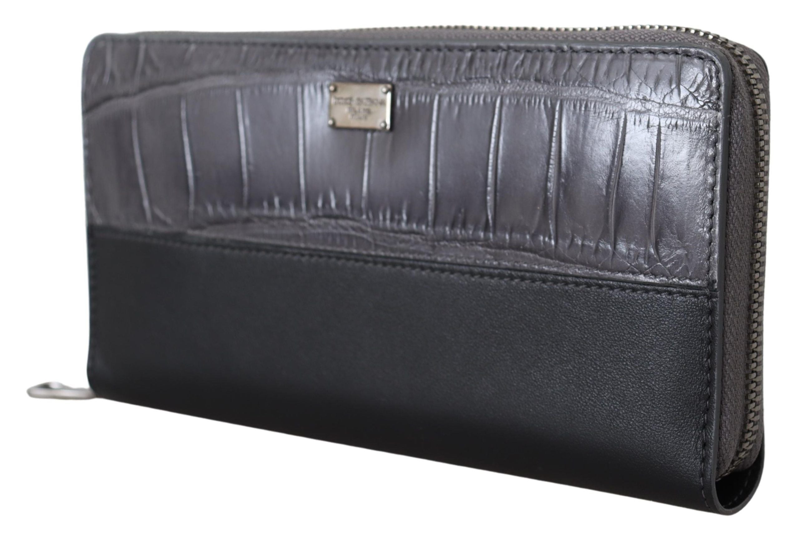 Dolce & Gabbana Black Zip Around Continental Clutch Leather Wallet - Zeiniez