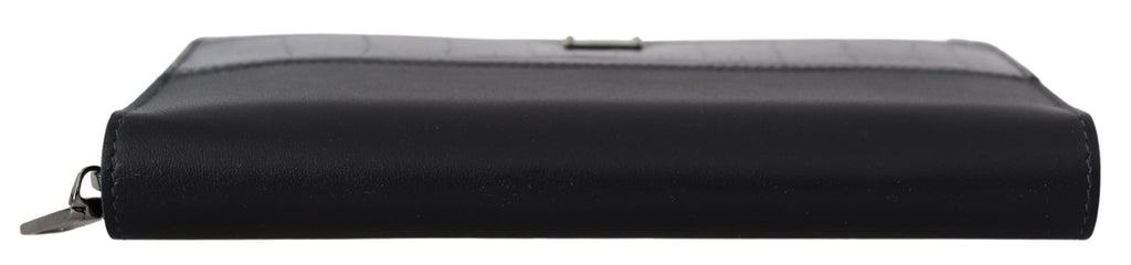 Dolce & Gabbana Black Zip Around Continental Clutch Leather Wallet - Zeiniez