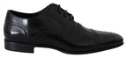 Dolce & Gabbana Black Leather Men Derby Formal Loafers Shoes - Zeiniez