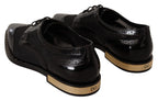 Dolce & Gabbana Black Leather Broques Sheer Wingtip Shoes - Zeiniez