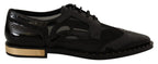 Dolce & Gabbana Black Leather Broques Sheer Wingtip Shoes - Zeiniez