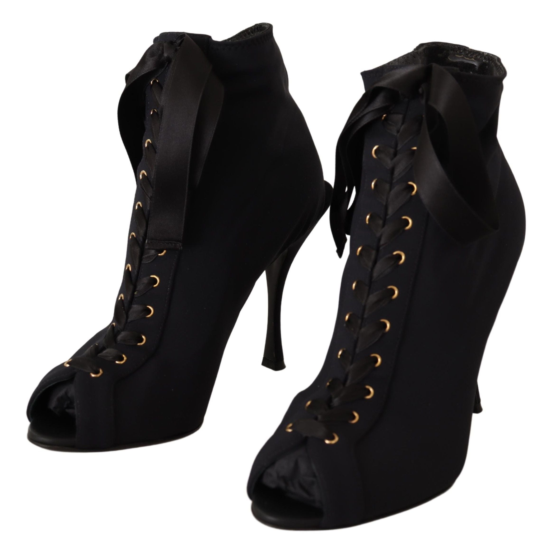 Dolce & Gabbana Black Stretch Short Ankle Boots Shoes - Zeiniez