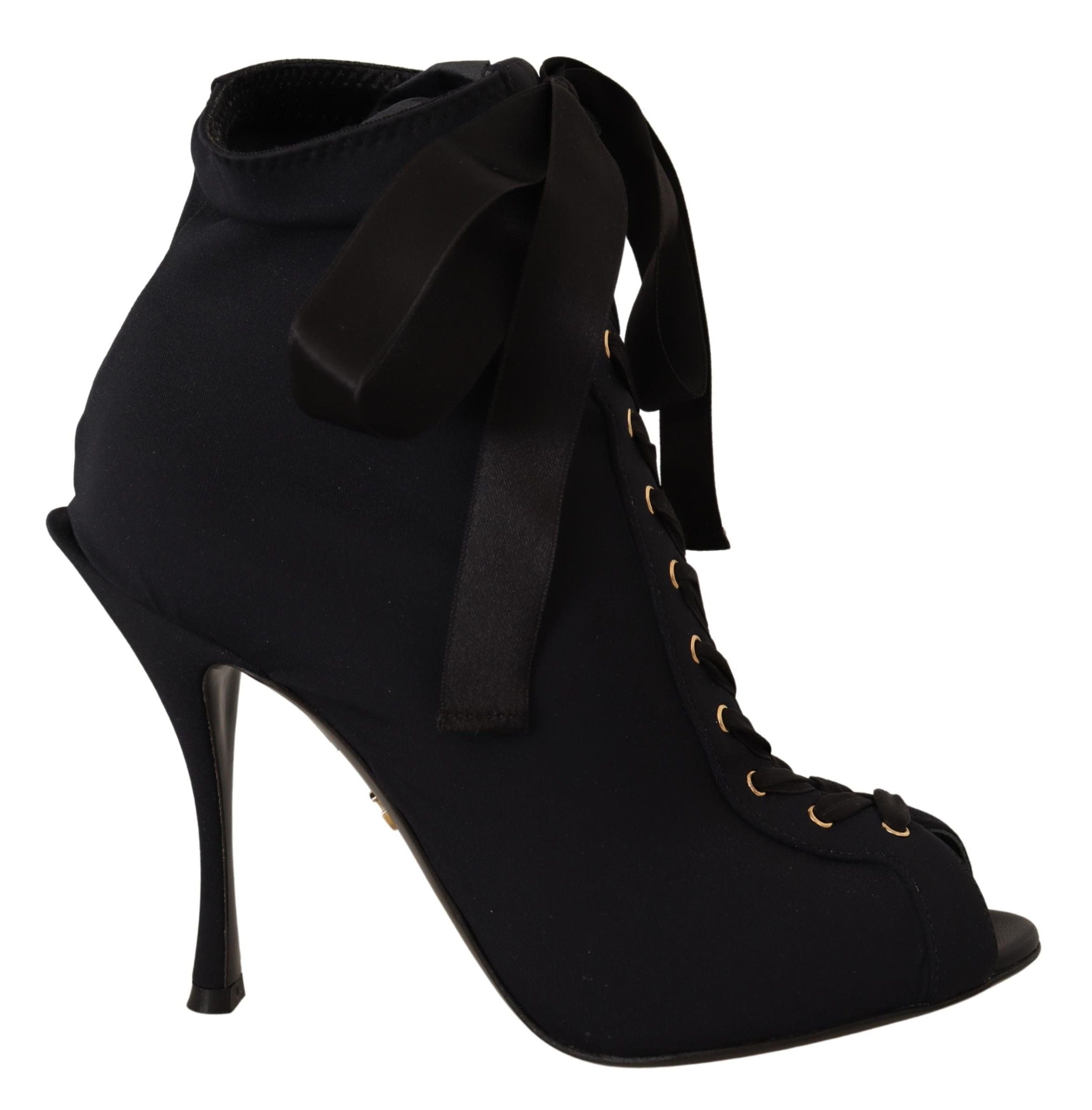 Dolce & Gabbana Black Stretch Short Ankle Boots Shoes - Zeiniez
