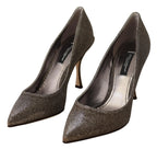 Dolce & Gabbana Gold Silver Fabric Heels Pumps Shoes - Zeiniez