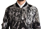 Dolce & Gabbana Black Silver Puppi Motive Bomber Jacket - Zeiniez