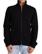 Dolce & Gabbana Black Cashmere Zipper Mens Sweater - Zeiniez