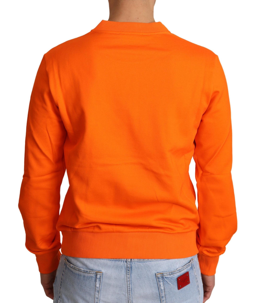 Dolce & Gabbana Orange King Ceasar Cotton Pullover Sweater - Zeiniez