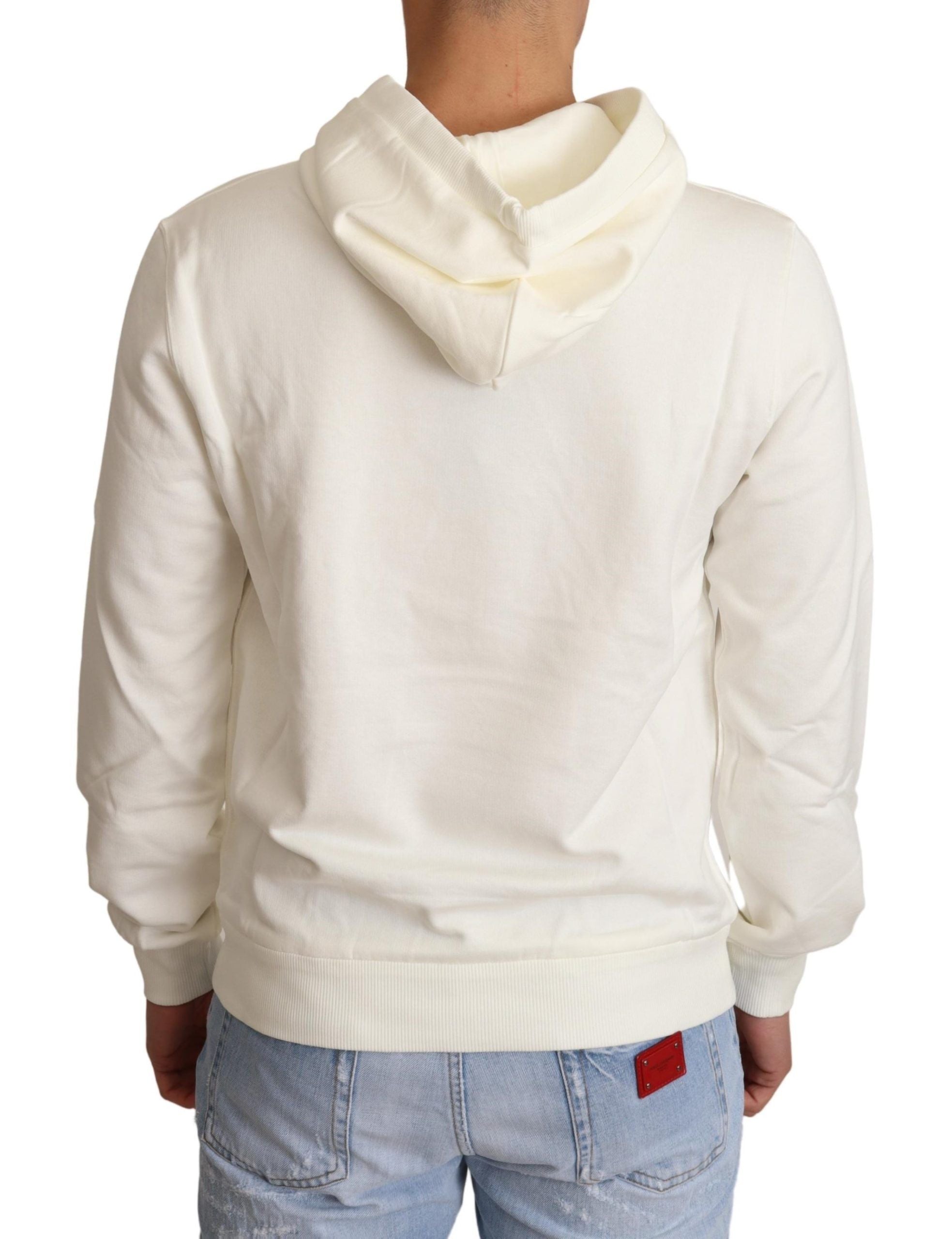 Dolce & Gabbana White King Ceasar Cotton Hooded Sweater - Zeiniez