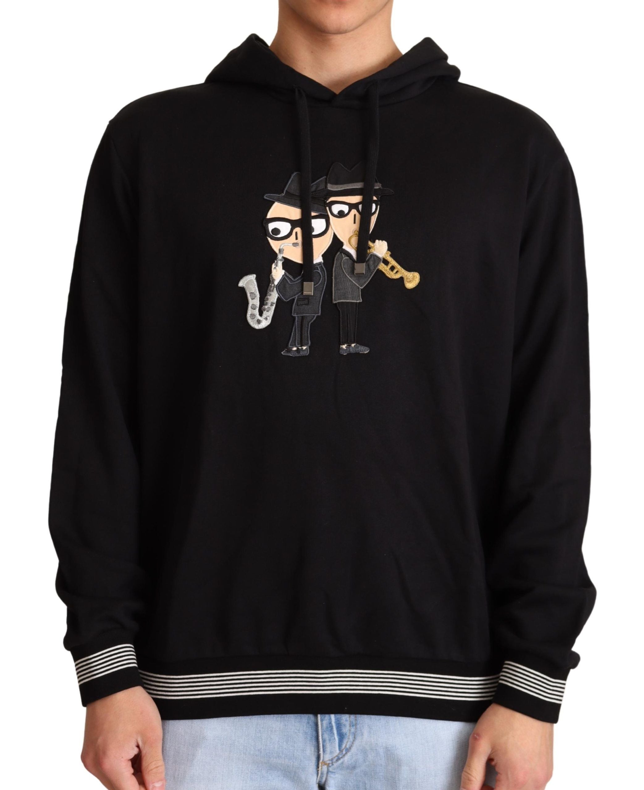 Dolce & Gabbana Black Cotton Hooded #dgfamily Sweater - Zeiniez