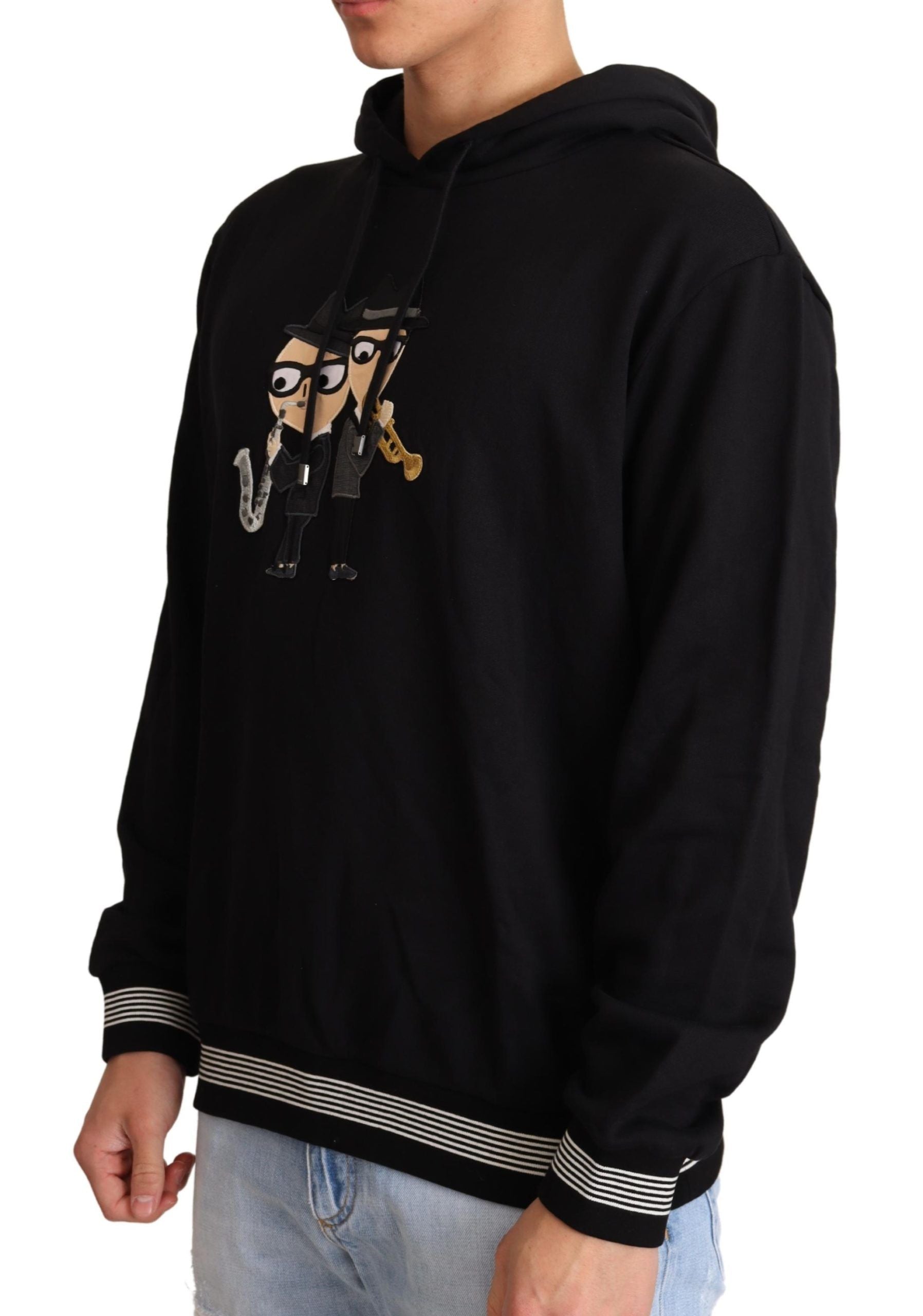 Dolce & Gabbana Black Cotton Hooded #dgfamily Sweater - Zeiniez