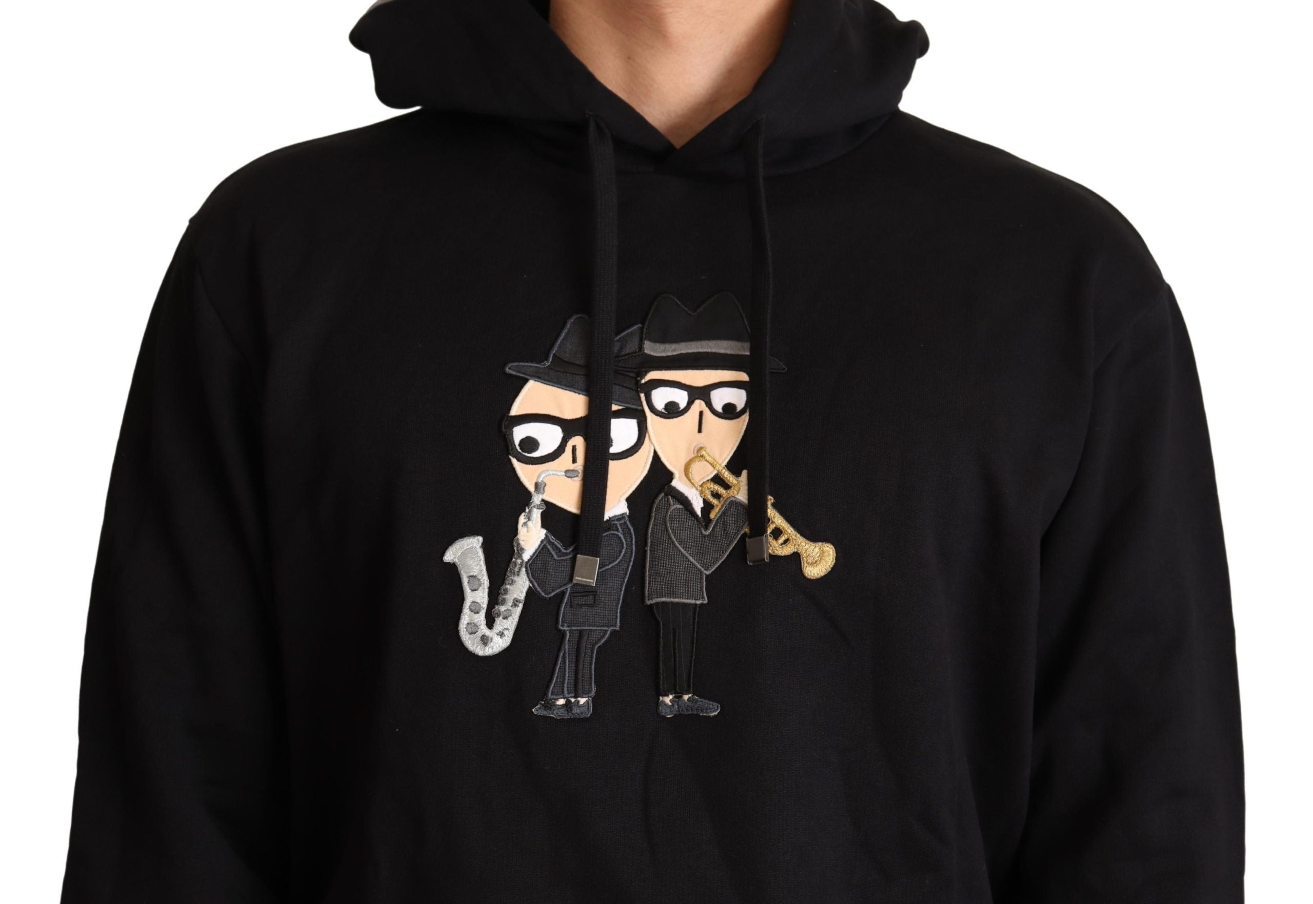 Dolce & Gabbana Black Cotton Hooded #dgfamily Sweater - Zeiniez