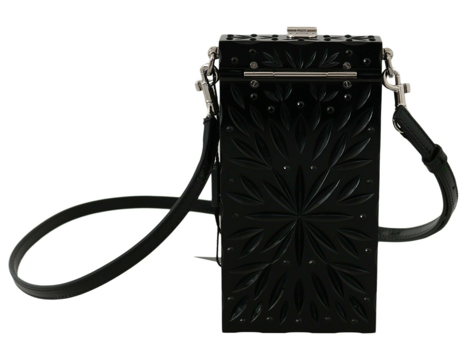 Dolce & Gabbana Black Crystal Plexiglass Cross Cigarette Case Holder - Zeiniez