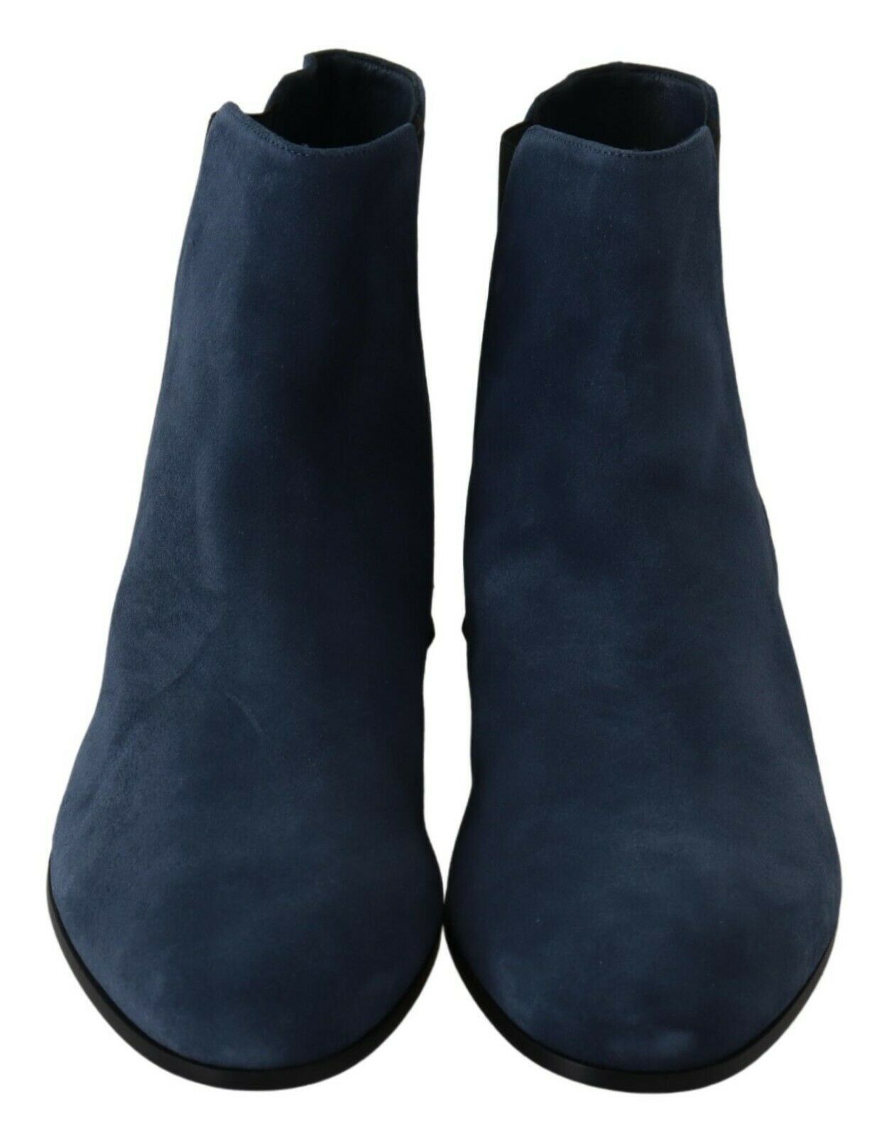 Dolce & Gabbana Blue Suede Embellished Studded Boots Shoes - Zeiniez