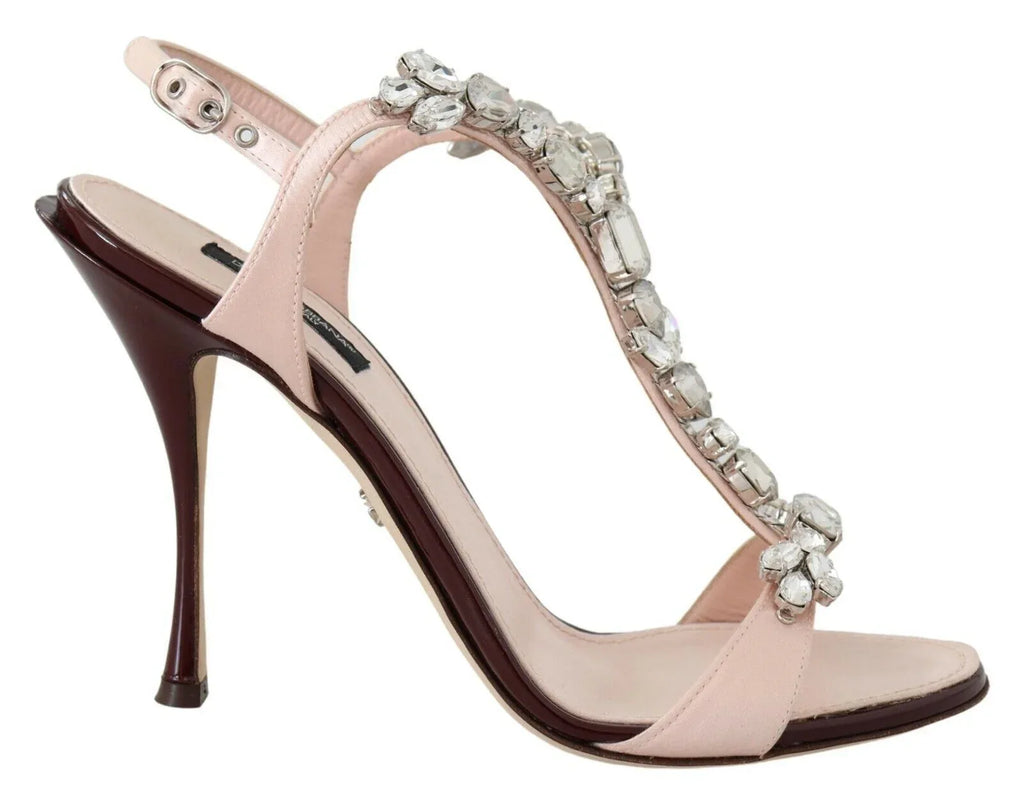 Dolce & Gabbana Pink Crystals Heels Keira Sandals - Zeiniez