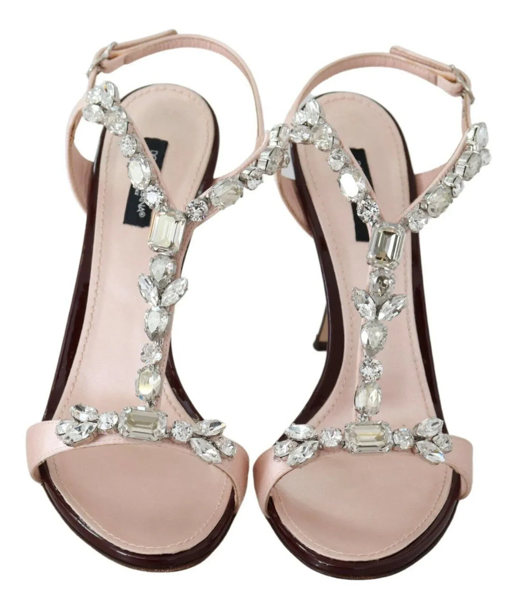 Dolce & Gabbana Pink Crystals Heels Keira Sandals - Zeiniez