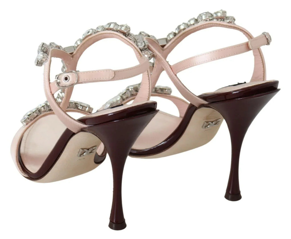 Dolce & Gabbana Pink Crystals Heels Keira Sandals - Zeiniez