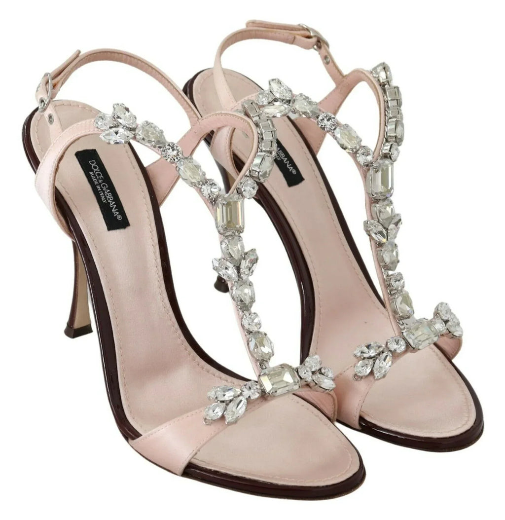 Dolce & Gabbana Pink Crystals Heels Keira Sandals - Zeiniez