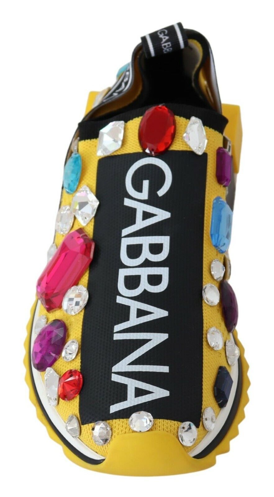 Dolce & Gabbana Yellow Multicolor Crystals Sneakers Shoes - Zeiniez
