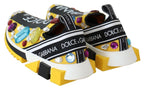 Dolce & Gabbana Yellow Multicolor Crystals Sneakers Shoes - Zeiniez