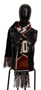 Dolce & Gabbana Multicolor Wool Knit DG King Shawl Wrap Scarf - Zeiniez