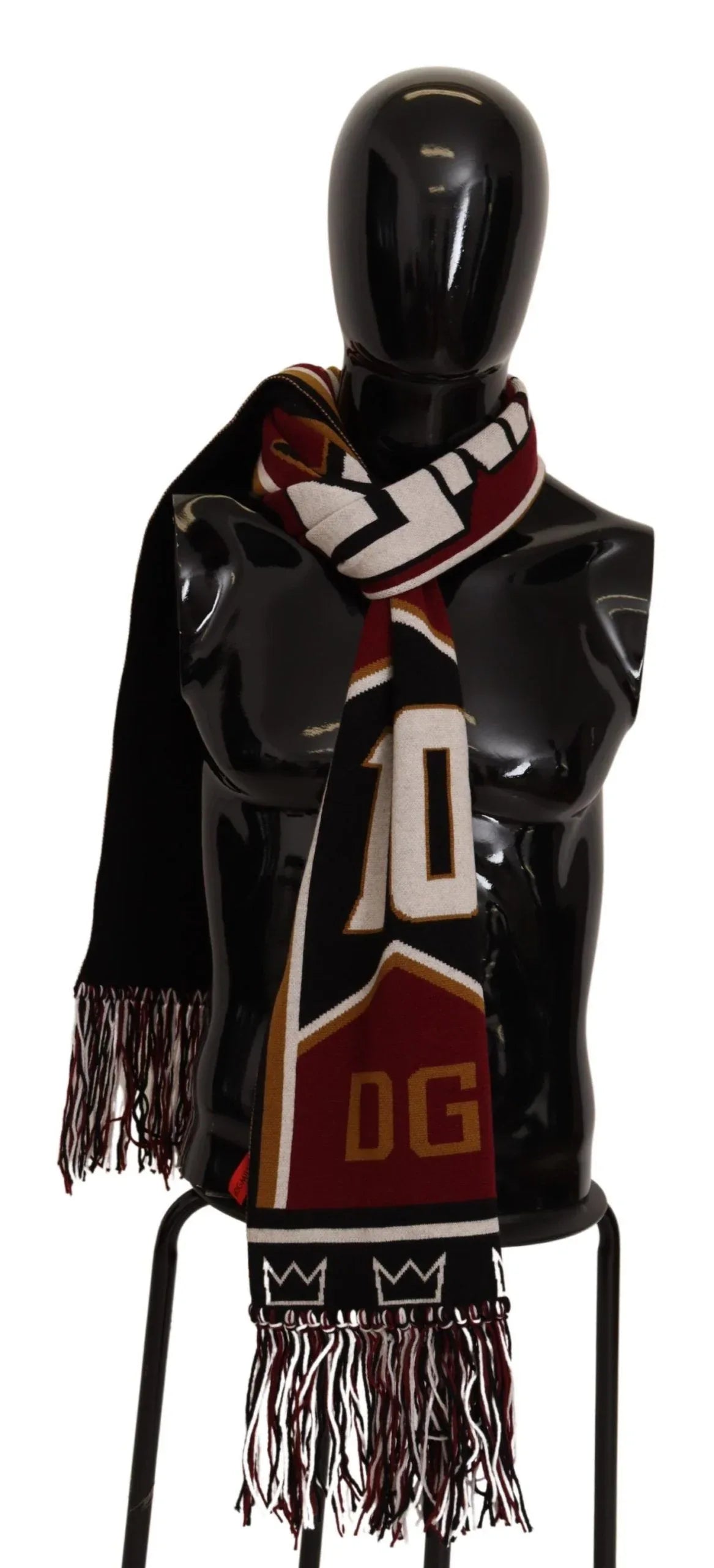 Dolce & Gabbana Multicolor Wool Knit DG King Shawl Wrap Scarf - Zeiniez