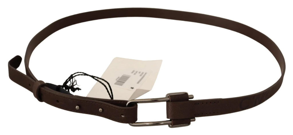 Costume National Brown WX Silver Metal Buckle Belt - Zeiniez