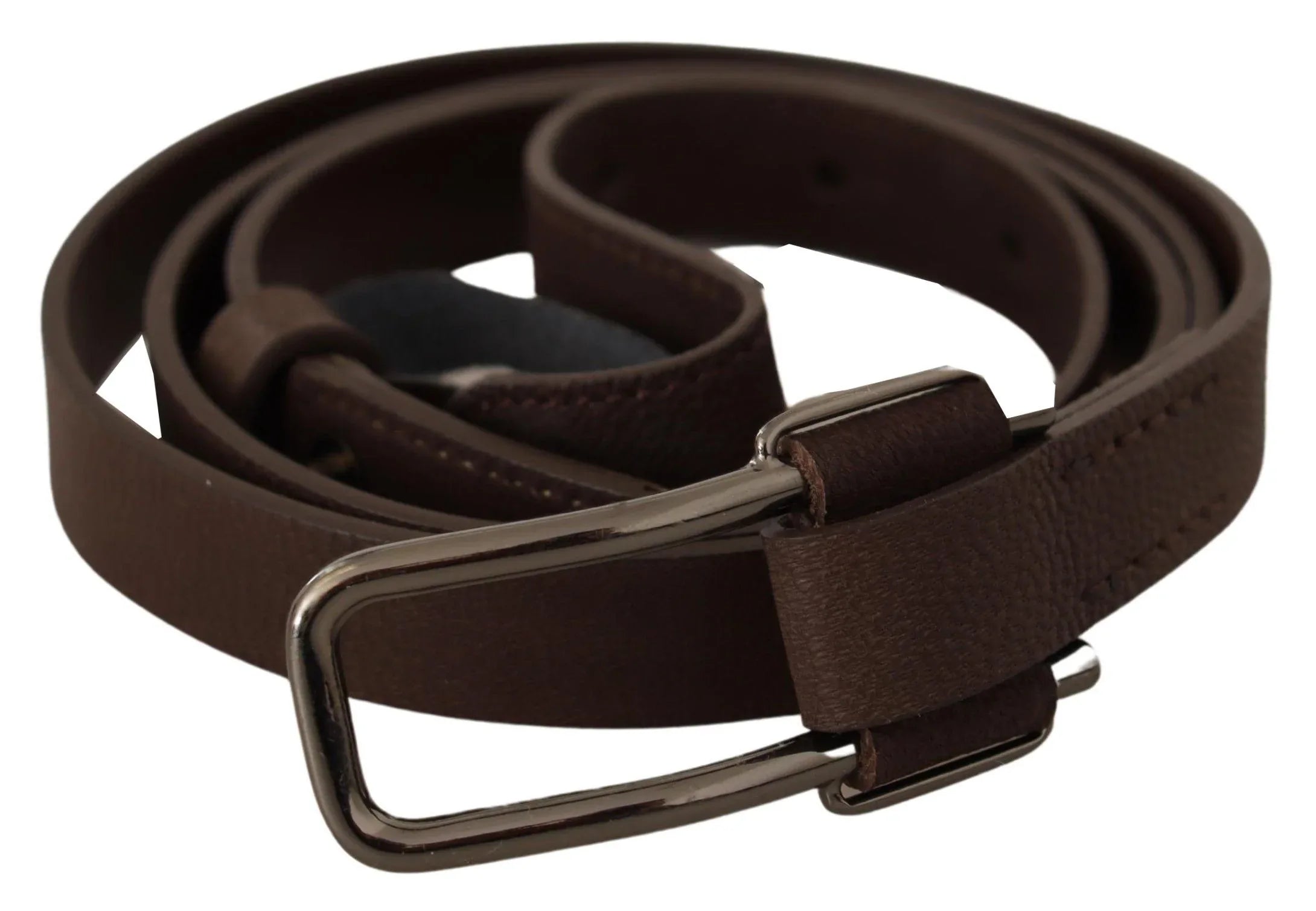 Costume National Brown WX Silver Metal Buckle Belt - Zeiniez