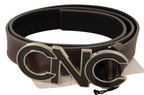 Costume National Brown Letter Logo Buckle Belt - Zeiniez