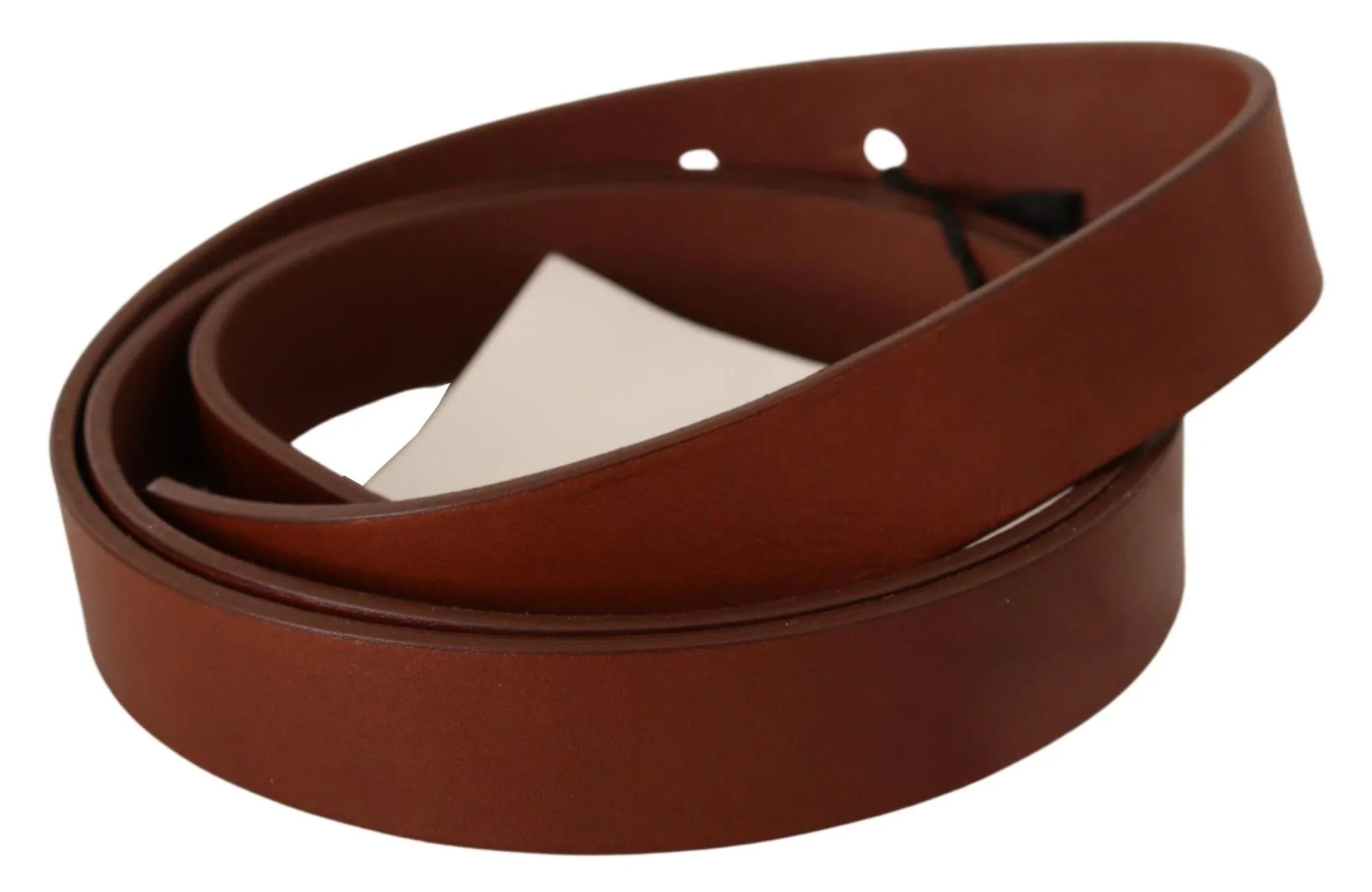 Costume National Brown Leather Silver Fastening Belt - Zeiniez