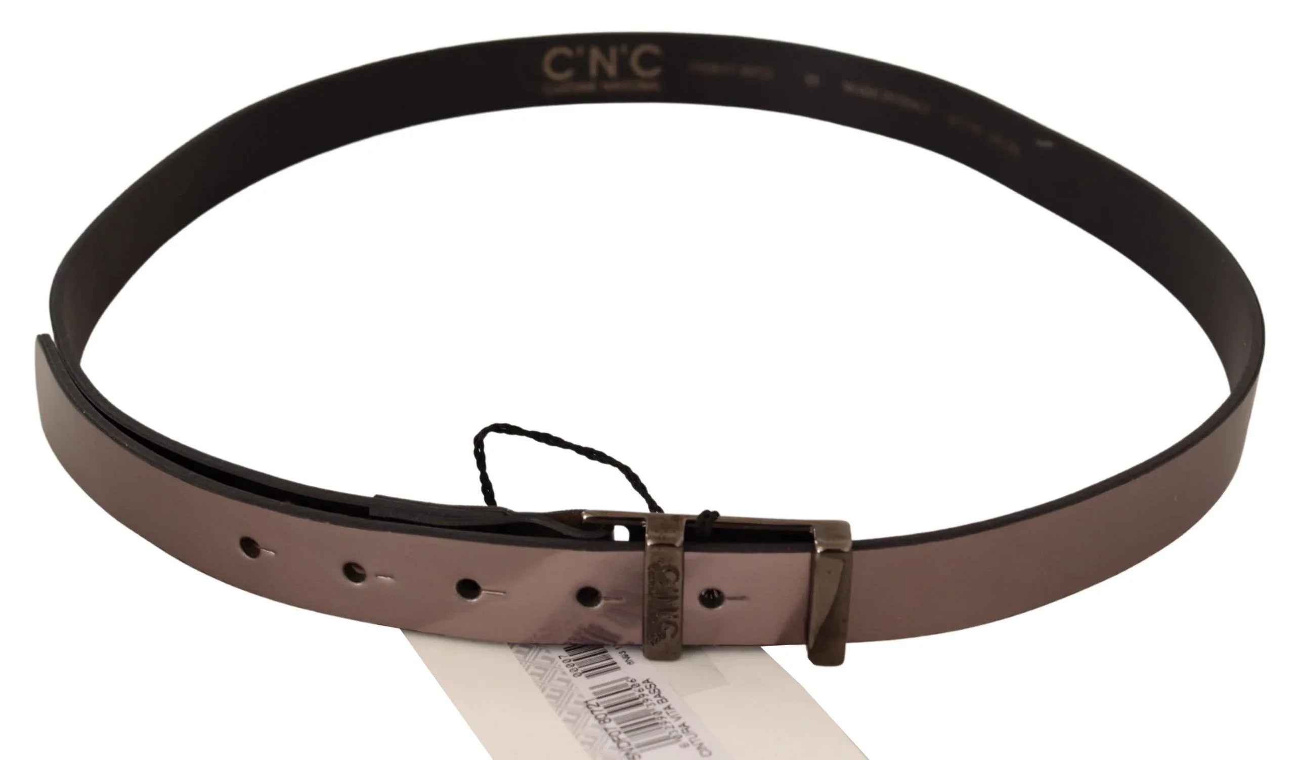 Costume National Pink Metallic Leather Buckle Belt - Zeiniez