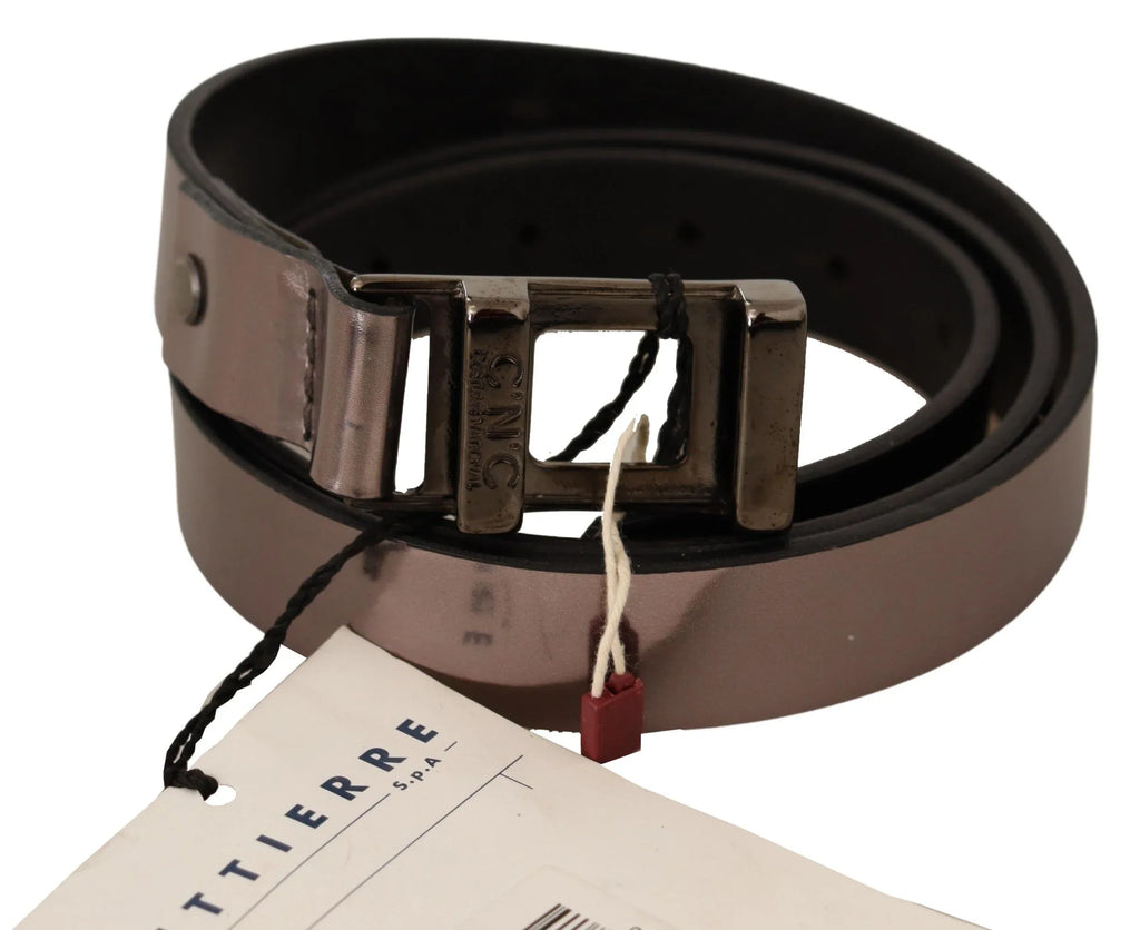 Costume National Pink Metallic Leather Buckle Belt - Zeiniez