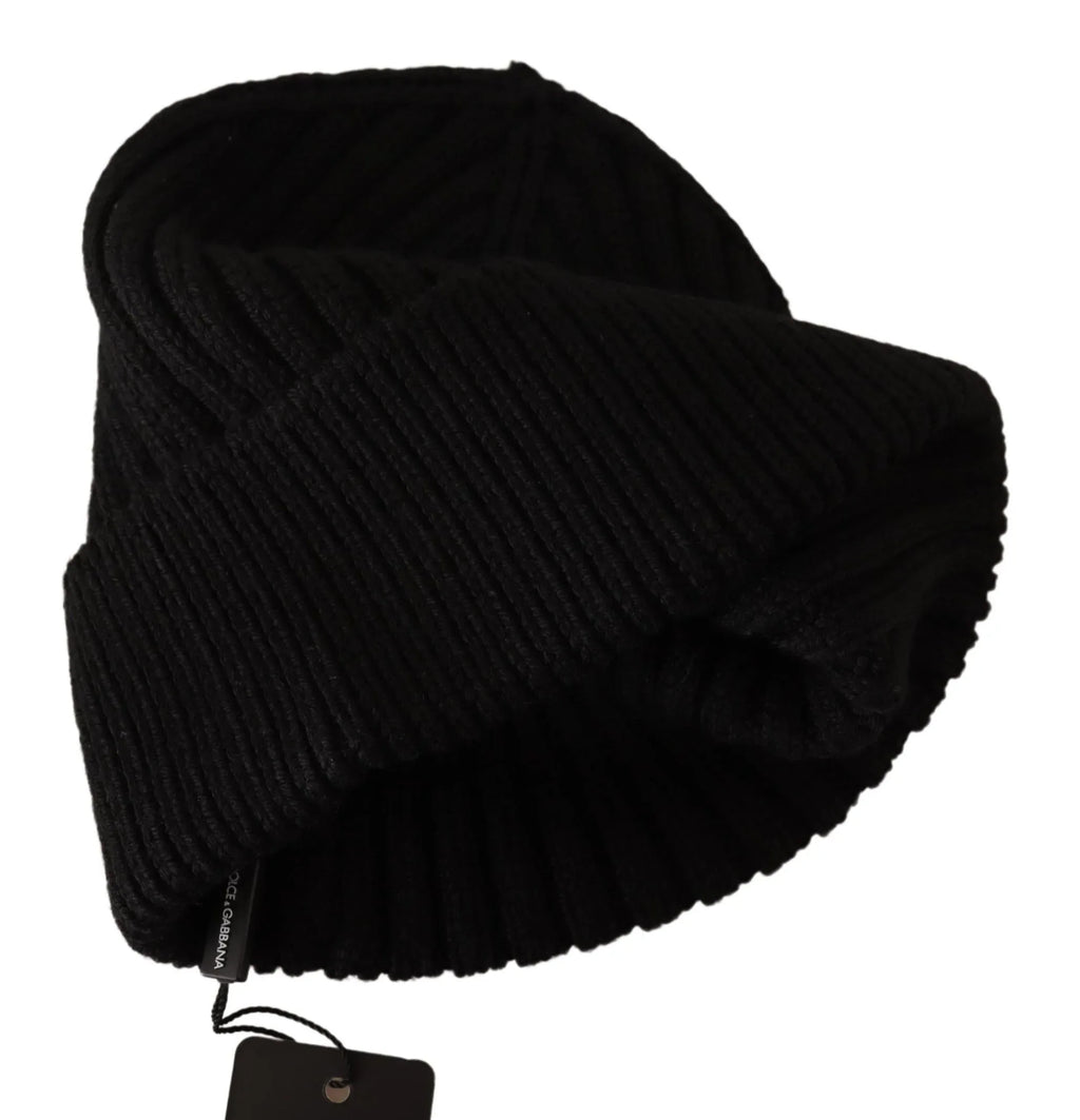 Dolce & Gabbana Black Wool Knit Women Winter Hat - Zeiniez