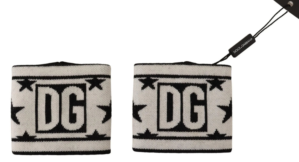 Dolce & Gabbana White Black Wool Logo #DGMILLENNIALS Wristband - Zeiniez