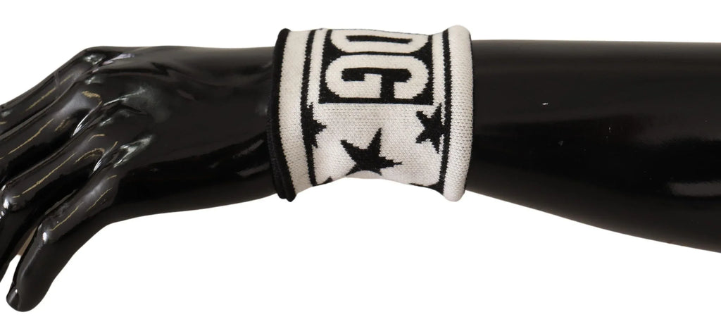 Dolce & Gabbana White Black Wool Logo #DGMILLENNIALS Wristband - Zeiniez
