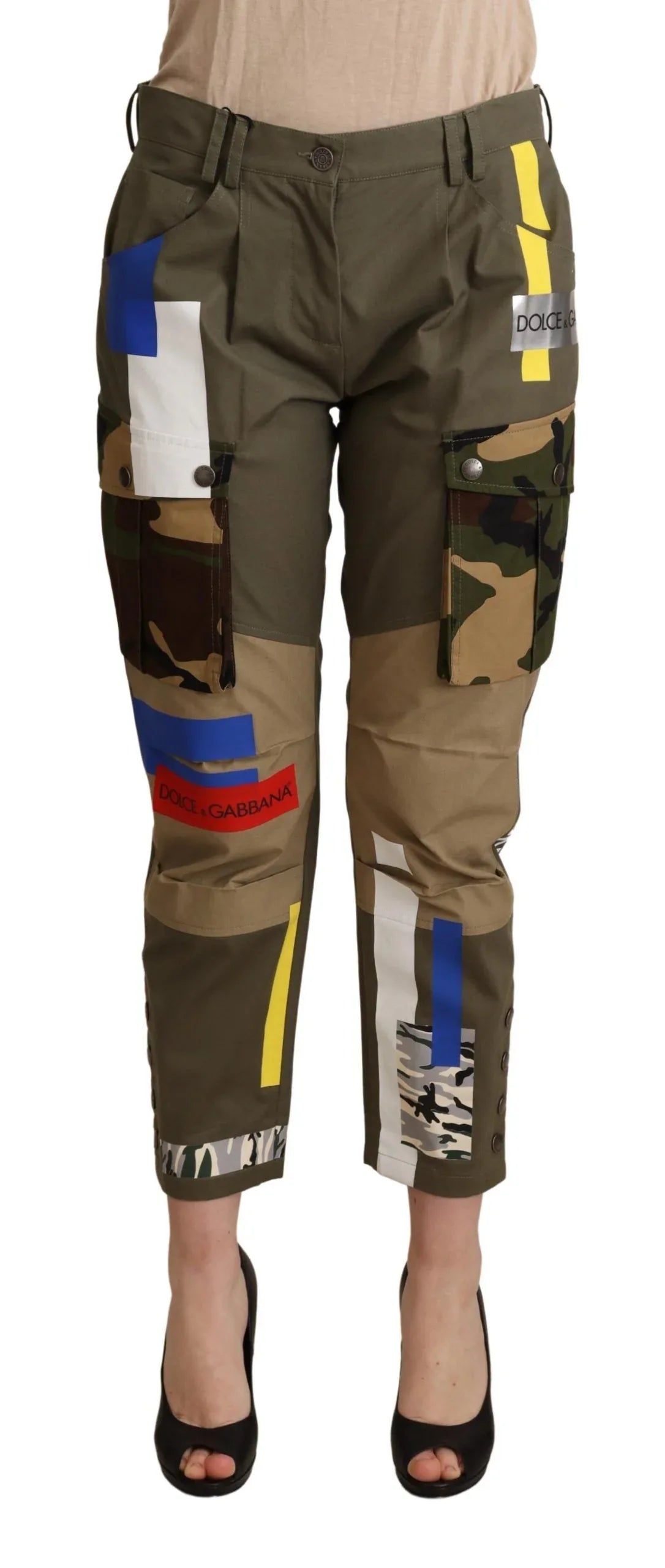 Dolce & Gabbana Green Military Cargo Trouser Cotton Pants - Zeiniez