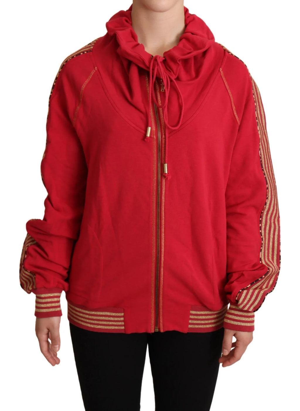 John Galliano Red Full Zip Jacket Sweatshirt Hooded Sweater - Zeiniez